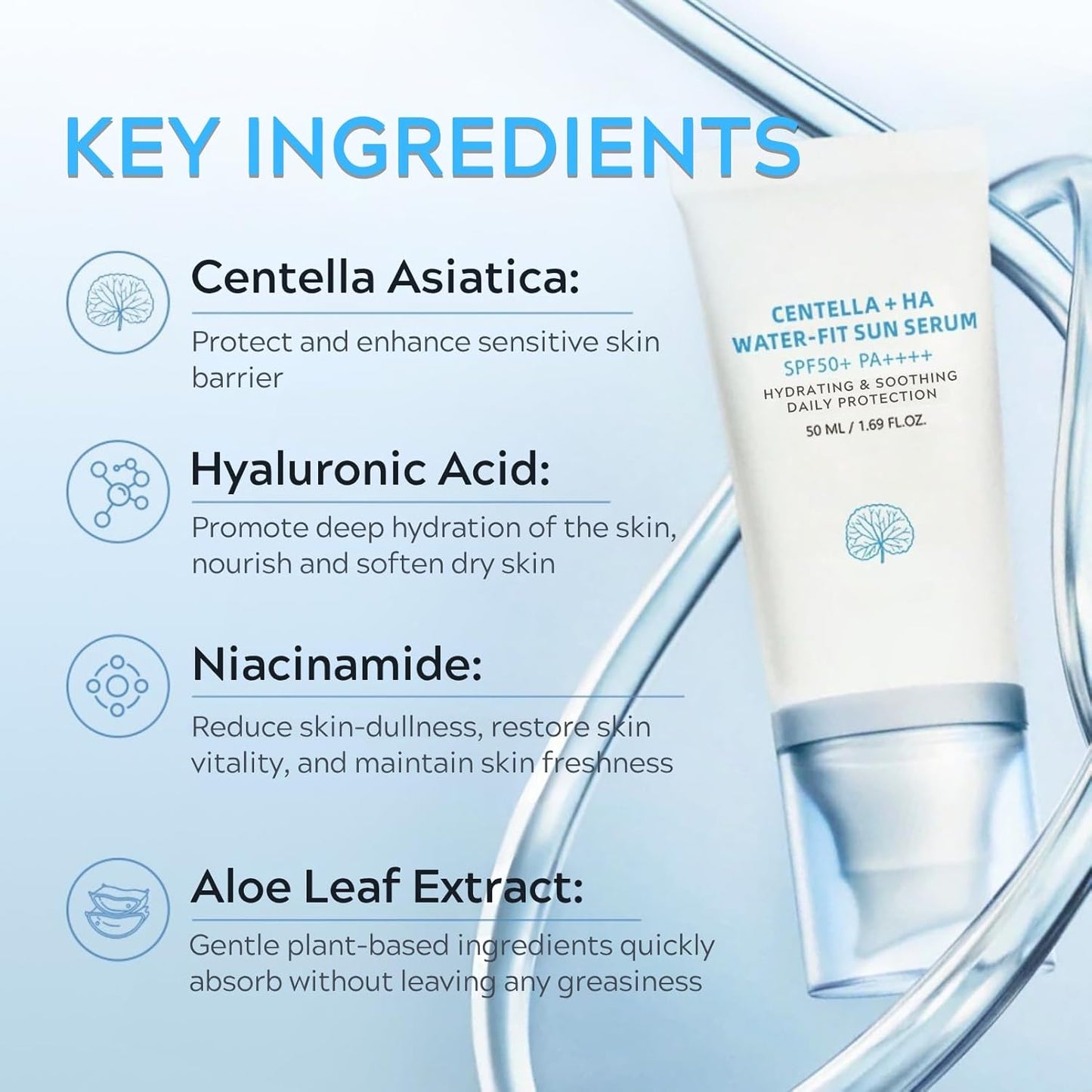 ๐ถ๐๐๐ก๐๐๐รก Sunscreen SPF 50, Hyalu Cica Water-Fit Sun Serum