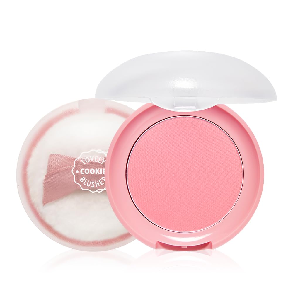 Long-Lasting Blush Powder – Soft Focus Glow with Puff Cushion