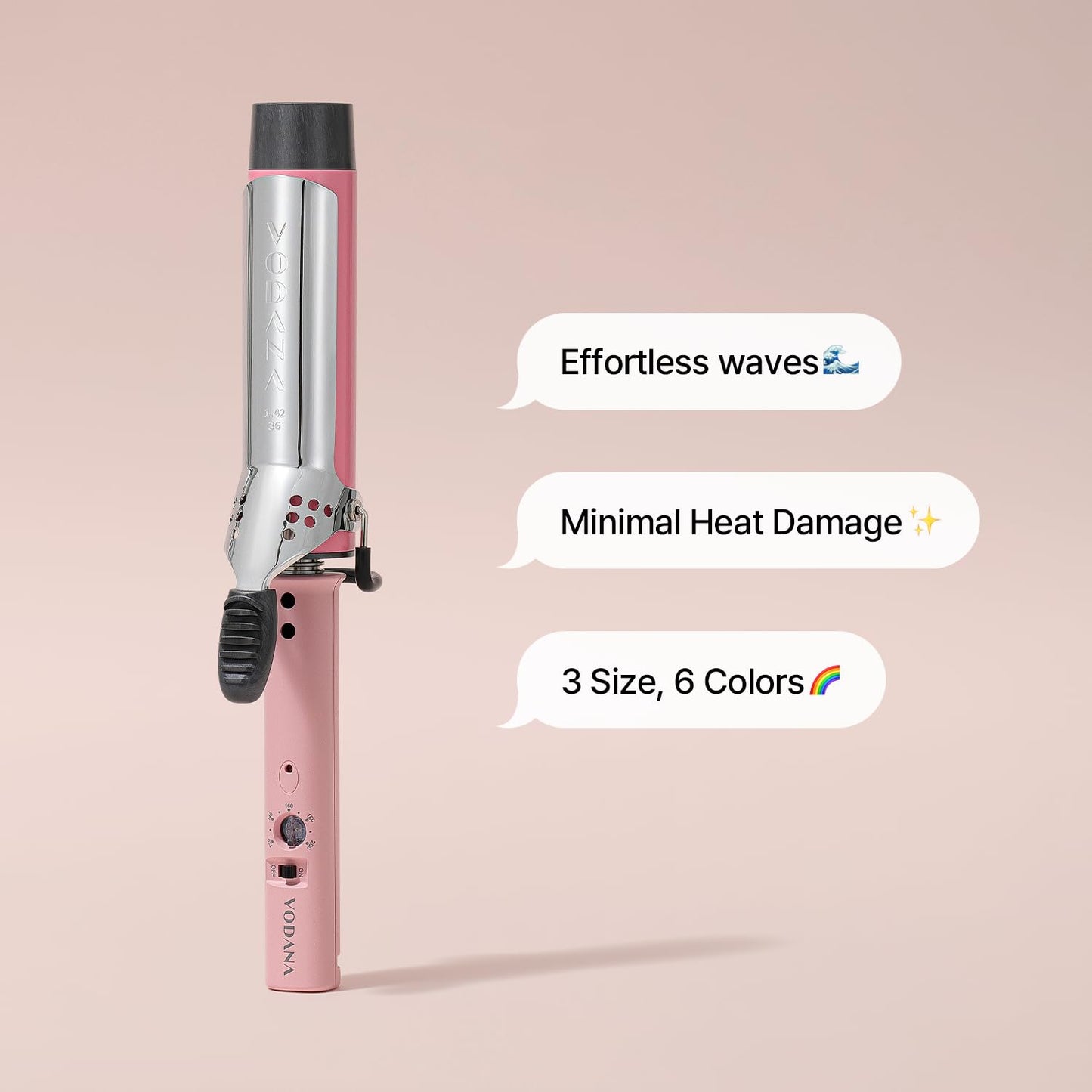 Professional Glamwave Ceramic Curling Iron with 5 Heat Settings