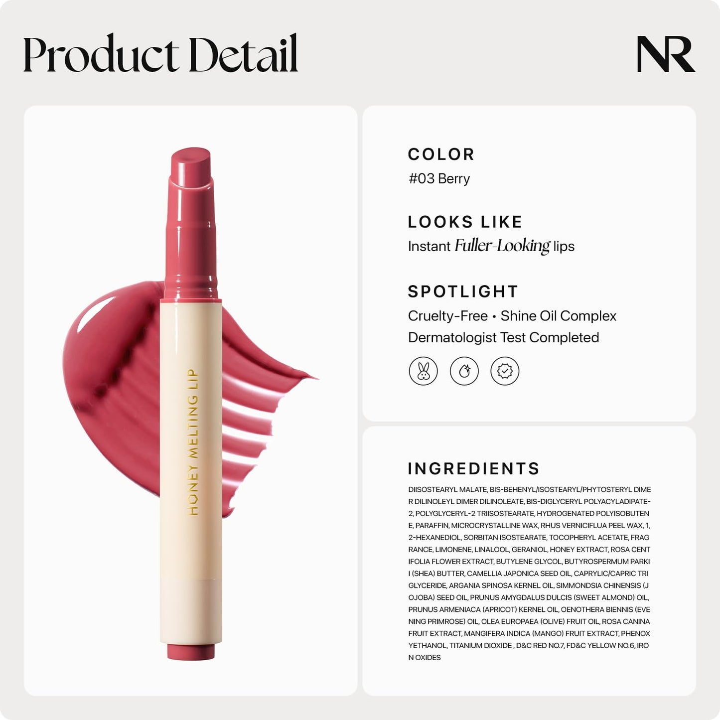 Honey Melting Lipstick – Glossy, Hydrating & Vibrant Color