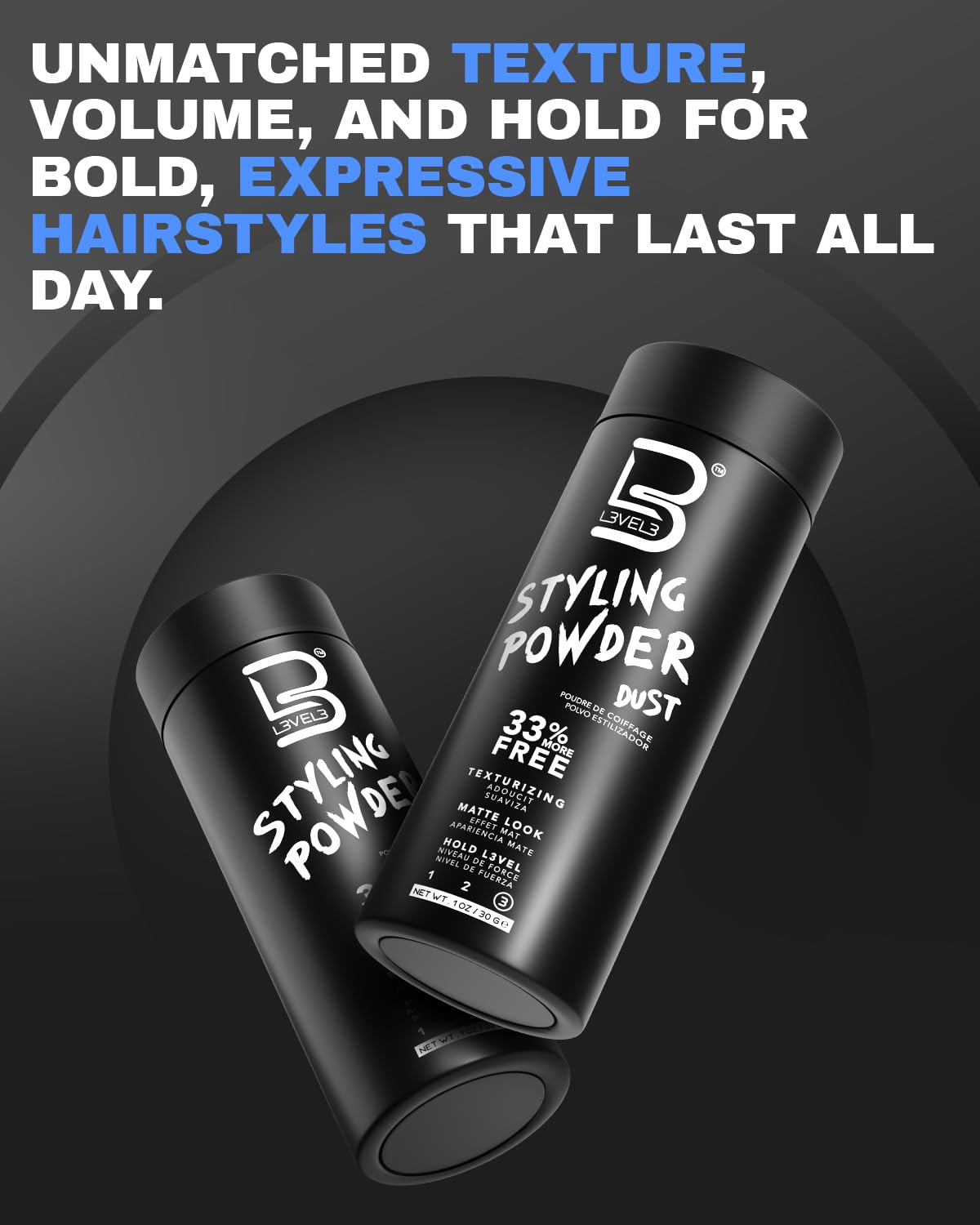 Level 3 Hair Styling Powder – Matte Finish, Volume & Texture
