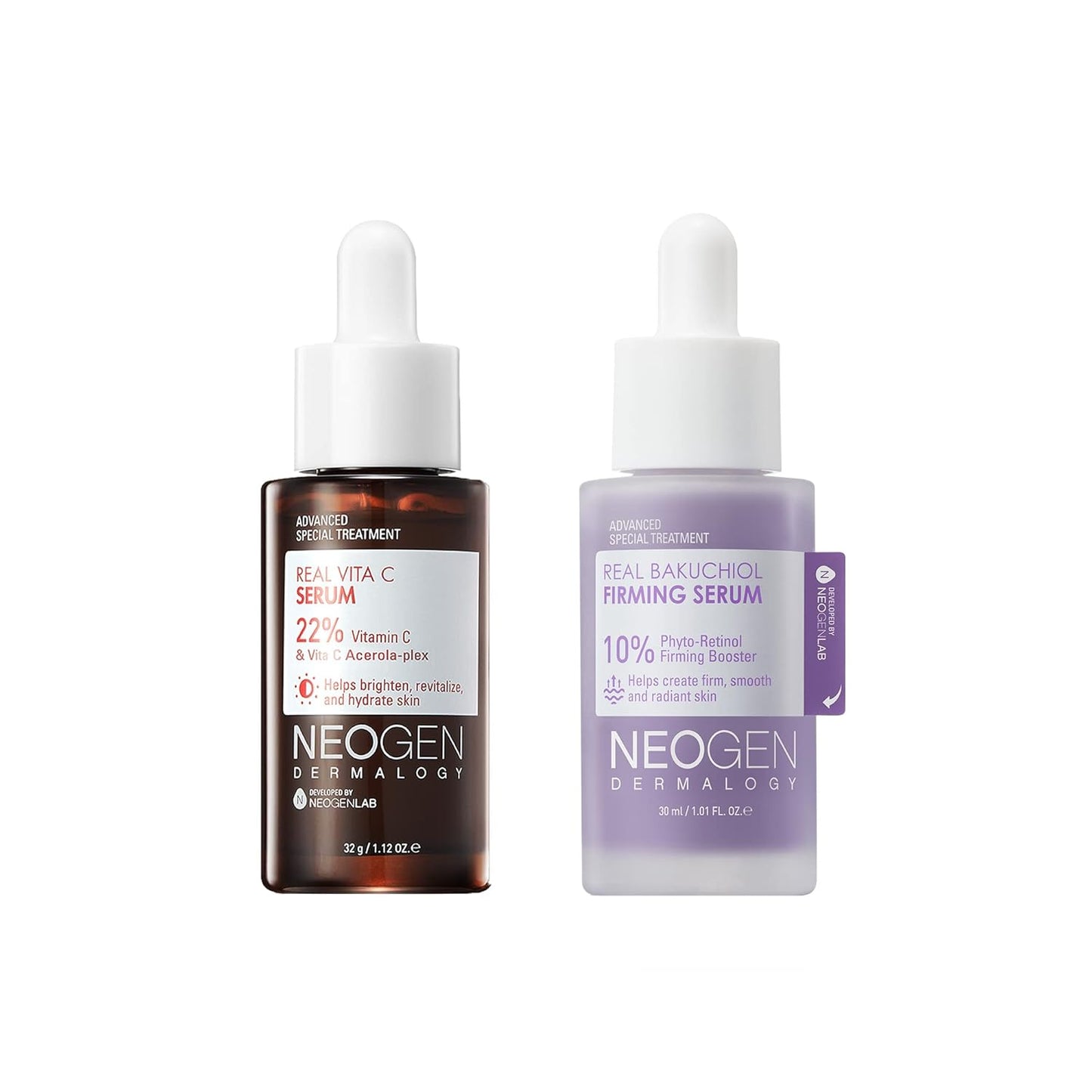 Neogen Dermalogy Real Serum Collection - Niacinamide, Vitamin C, Retinol, Bakuchiol, Panthenol, Peptide to Combat Acne, Pigmentation, Wrinkles, Dry Skin, Dullness - Korean Skin Care