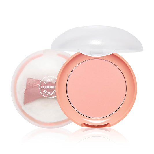 Long-Lasting Blush Powder – Soft Focus Glow with Puff Cushion