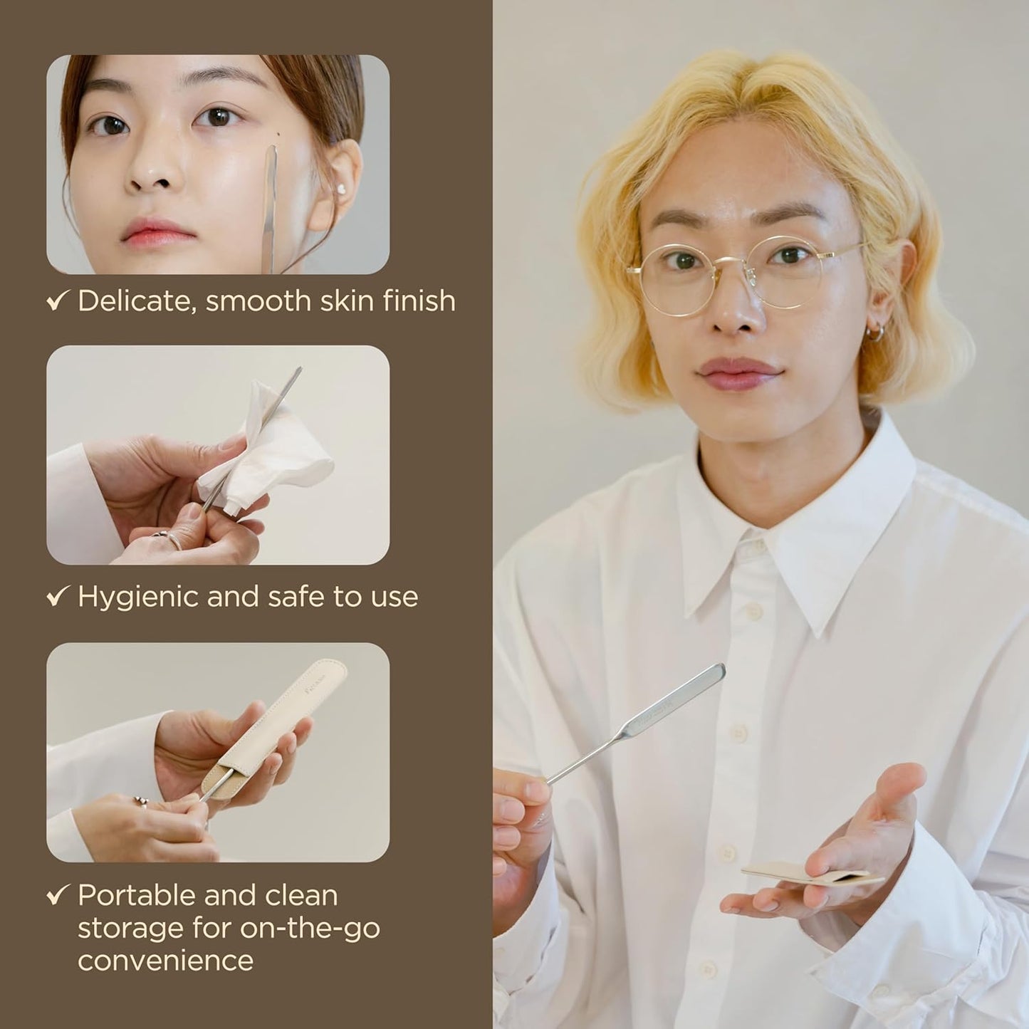 Korean Piccasso Brush Makeup Spatula + Sponge 2P Set