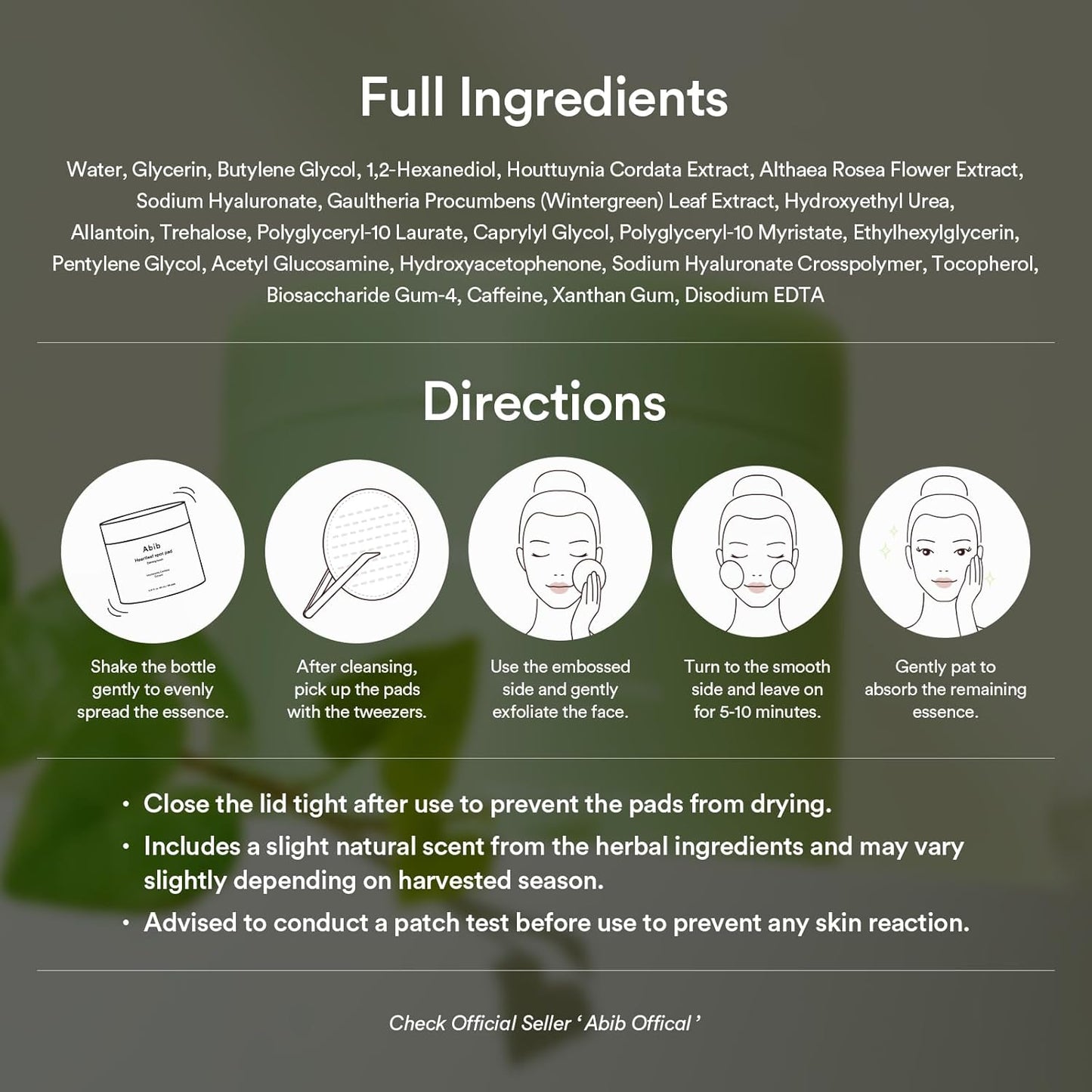 Abib Heartleaf Toner Pads – Calming, Hydrating & Exfoliating