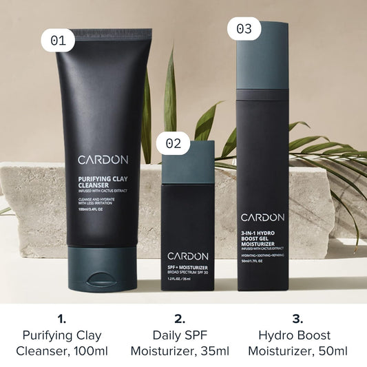 Cardon Men’s Skincare Set – Cleanse, Moisturize & Protect