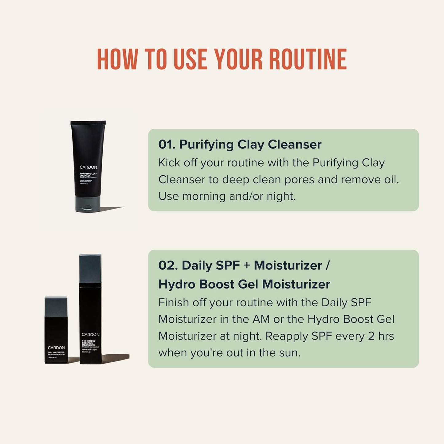 Cardon Men’s Skincare Set – Cleanse, Moisturize & Protect