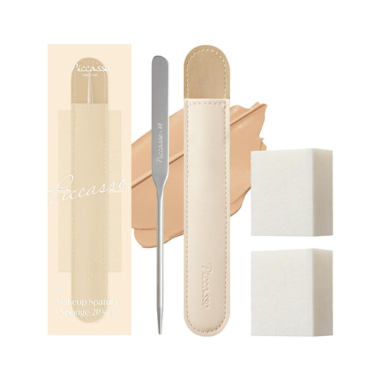 Korean Piccasso Brush Makeup Spatula + Sponge 2P Set