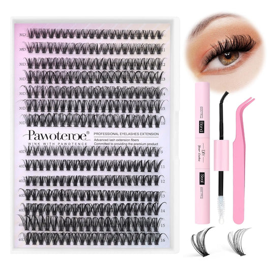 DIY Lash Extension Kit – 280 Cluster Lashes with Bond & Tools