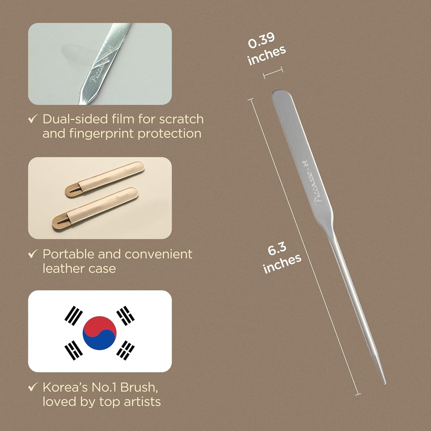 Korean Piccasso Brush Makeup Spatula + Sponge 2P Set