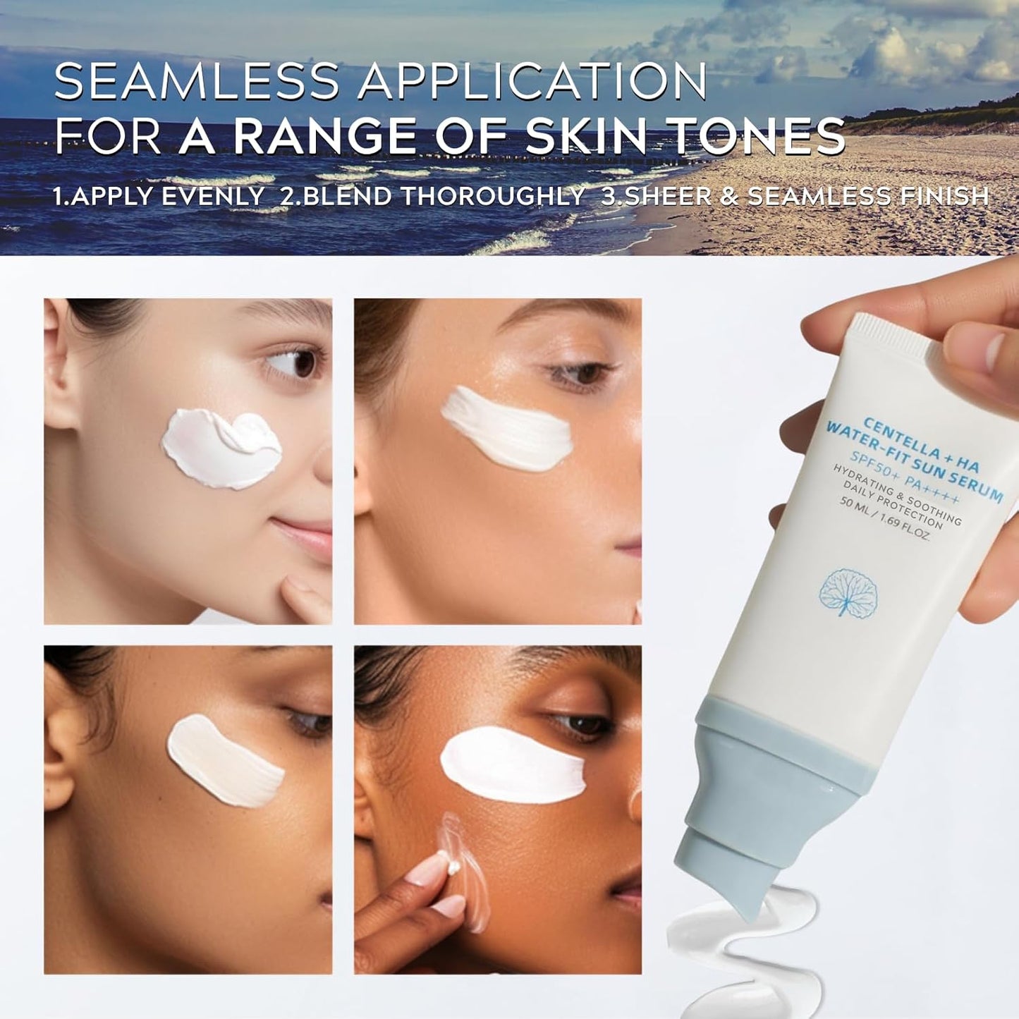 ๐ถ๐๐๐ก๐๐๐รก Sunscreen SPF 50, Hyalu Cica Water-Fit Sun Serum