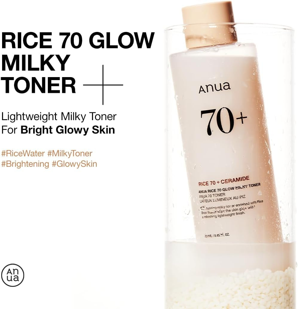 ANUA Rice Water+ Milky Toner for Hydrated Glass Skin