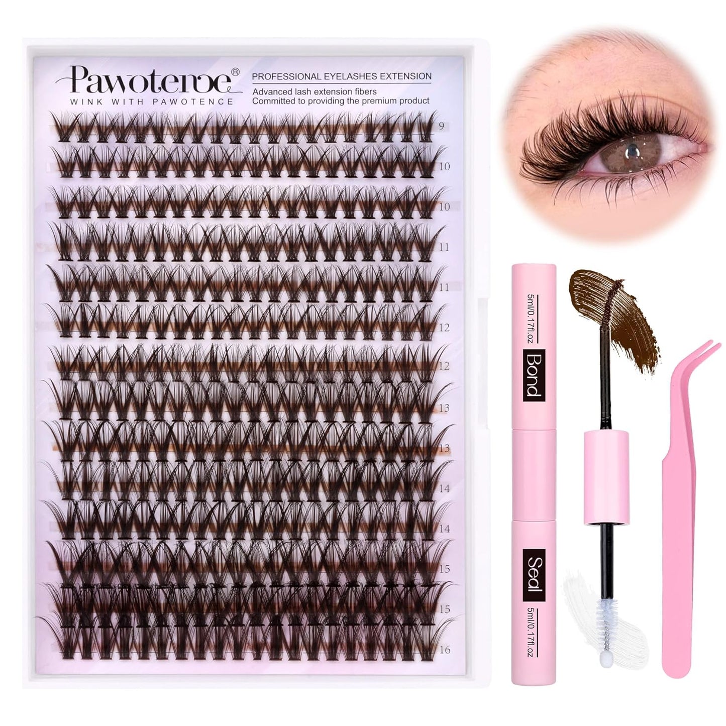 DIY Lash Extension Kit – 280 Cluster Lashes with Bond & Tools