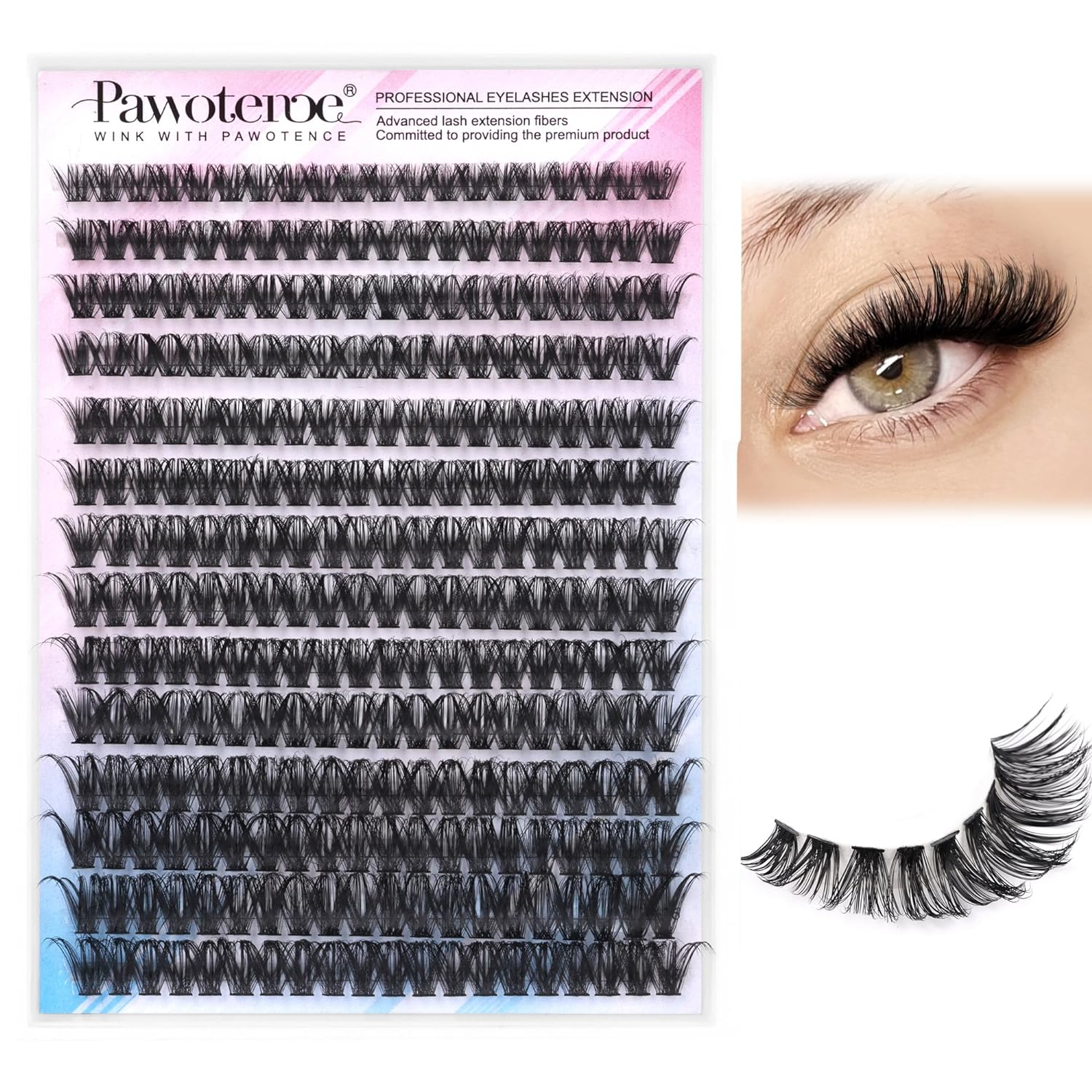 DIY Lash Extension Kit – 280 Cluster Lashes with Bond & Tools