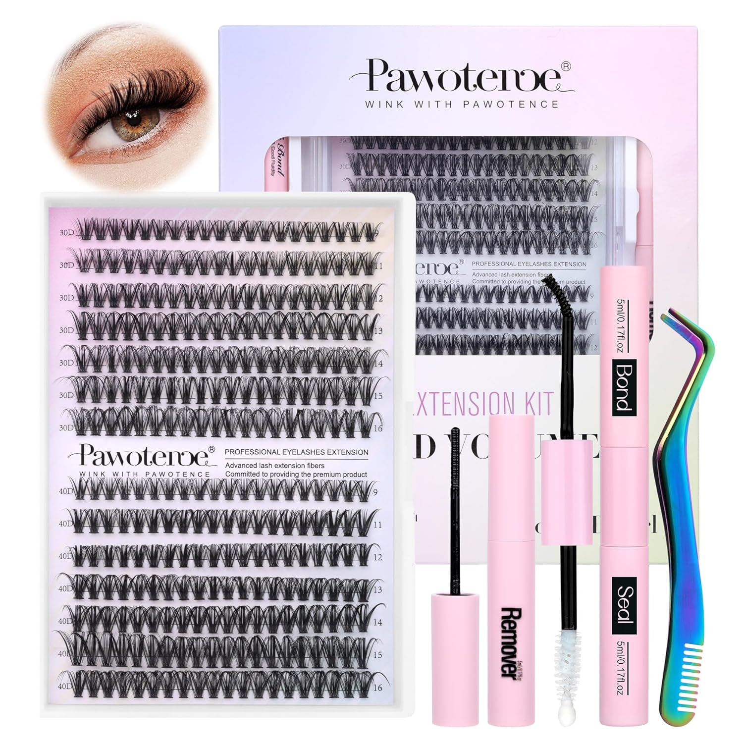 DIY Lash Extension Kit – 280 Cluster Lashes with Bond & Tools