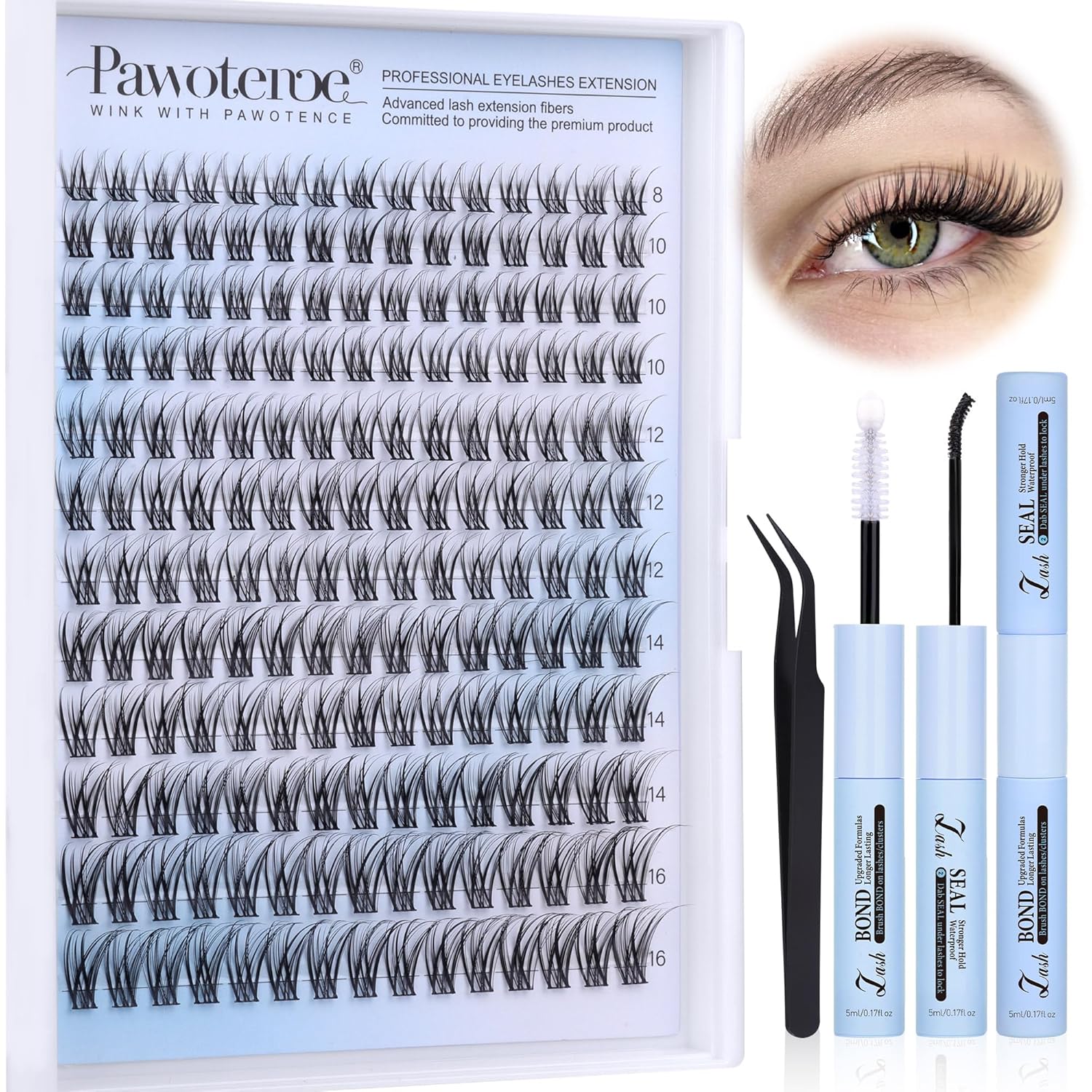 DIY Lash Extension Kit – 280 Cluster Lashes with Bond & Tools