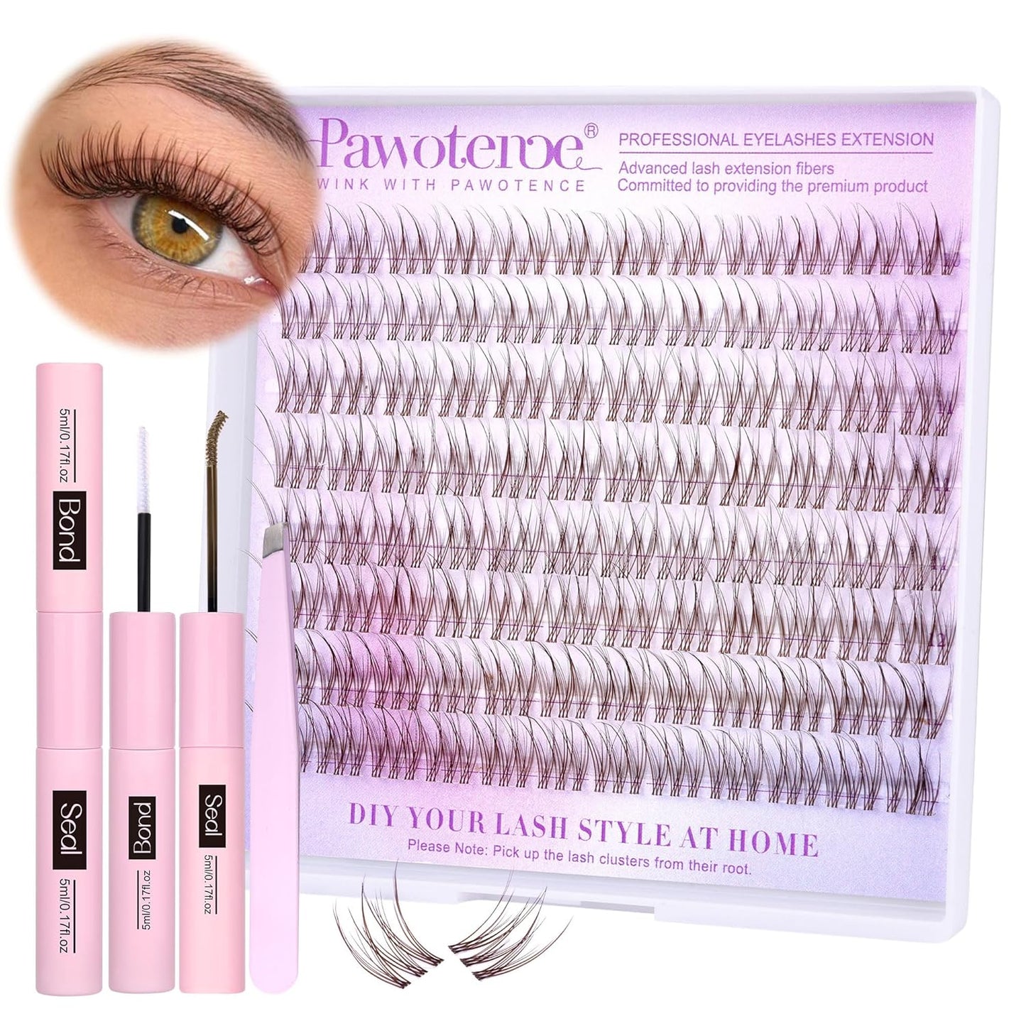 DIY Lash Extension Kit – 280 Cluster Lashes with Bond & Tools