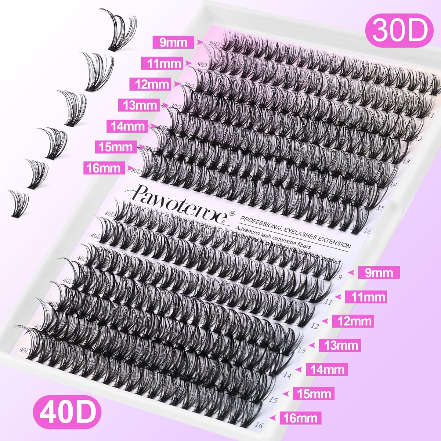 DIY Lash Extension Kit – 280 Cluster Lashes with Bond & Tools