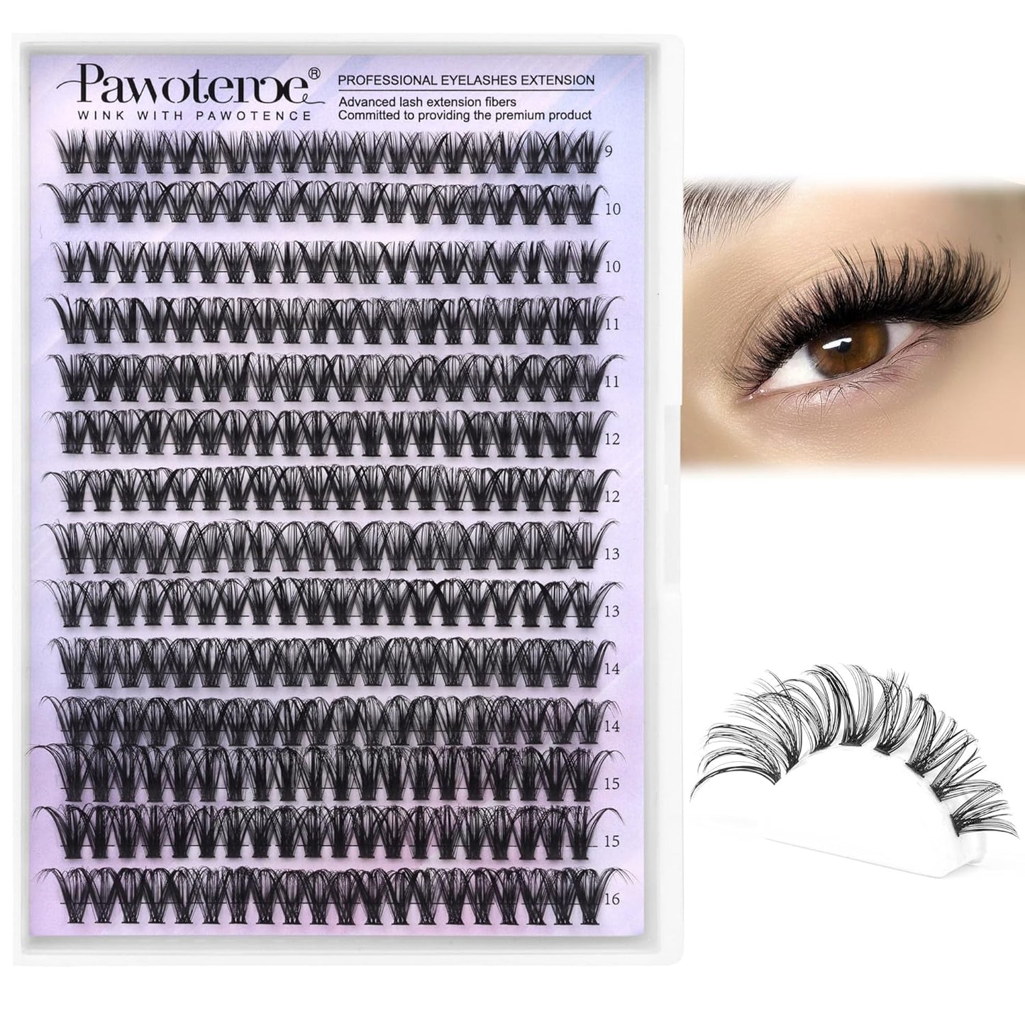 DIY Lash Extension Kit – 280 Cluster Lashes with Bond & Tools