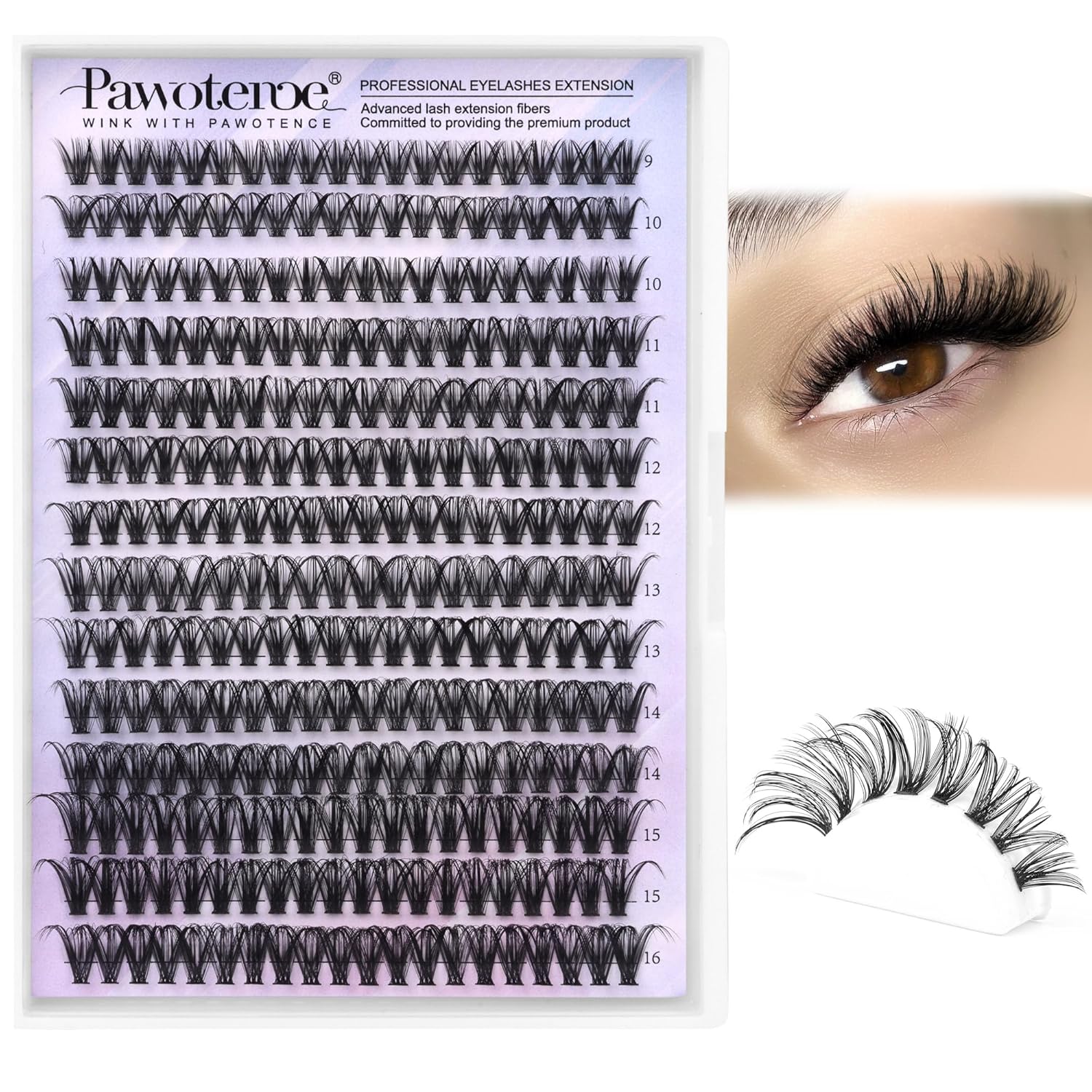 DIY Lash Extension Kit – 280 Cluster Lashes with Bond & Tools