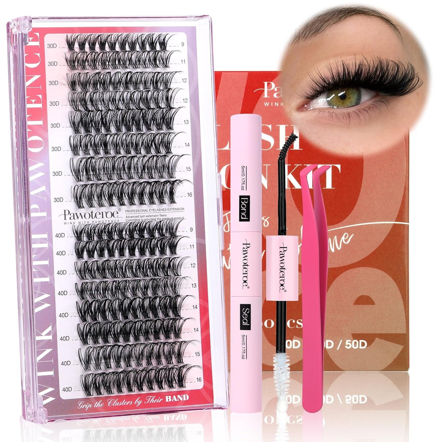 DIY Lash Extension Kit – 280 Cluster Lashes with Bond & Tools