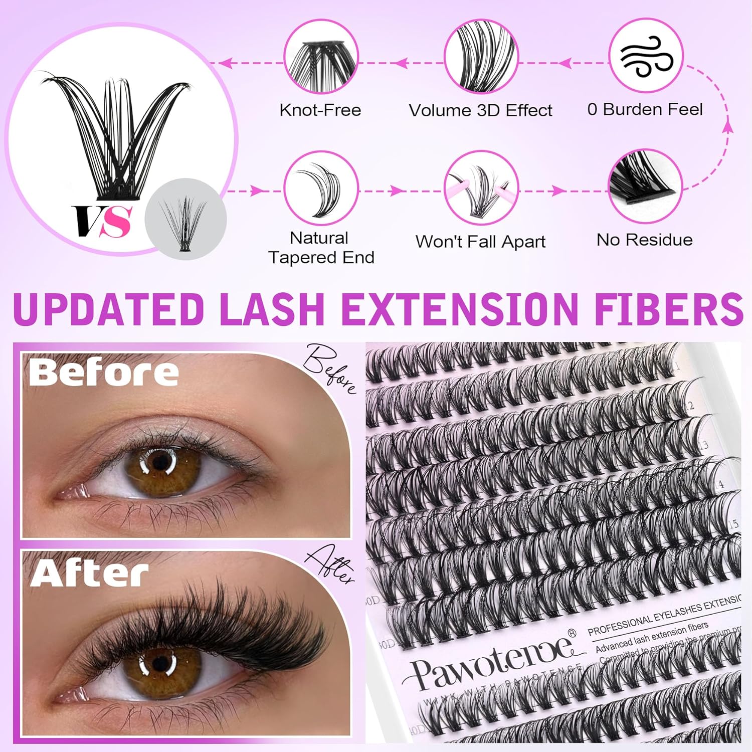 DIY Lash Extension Kit – 280 Cluster Lashes with Bond & Tools