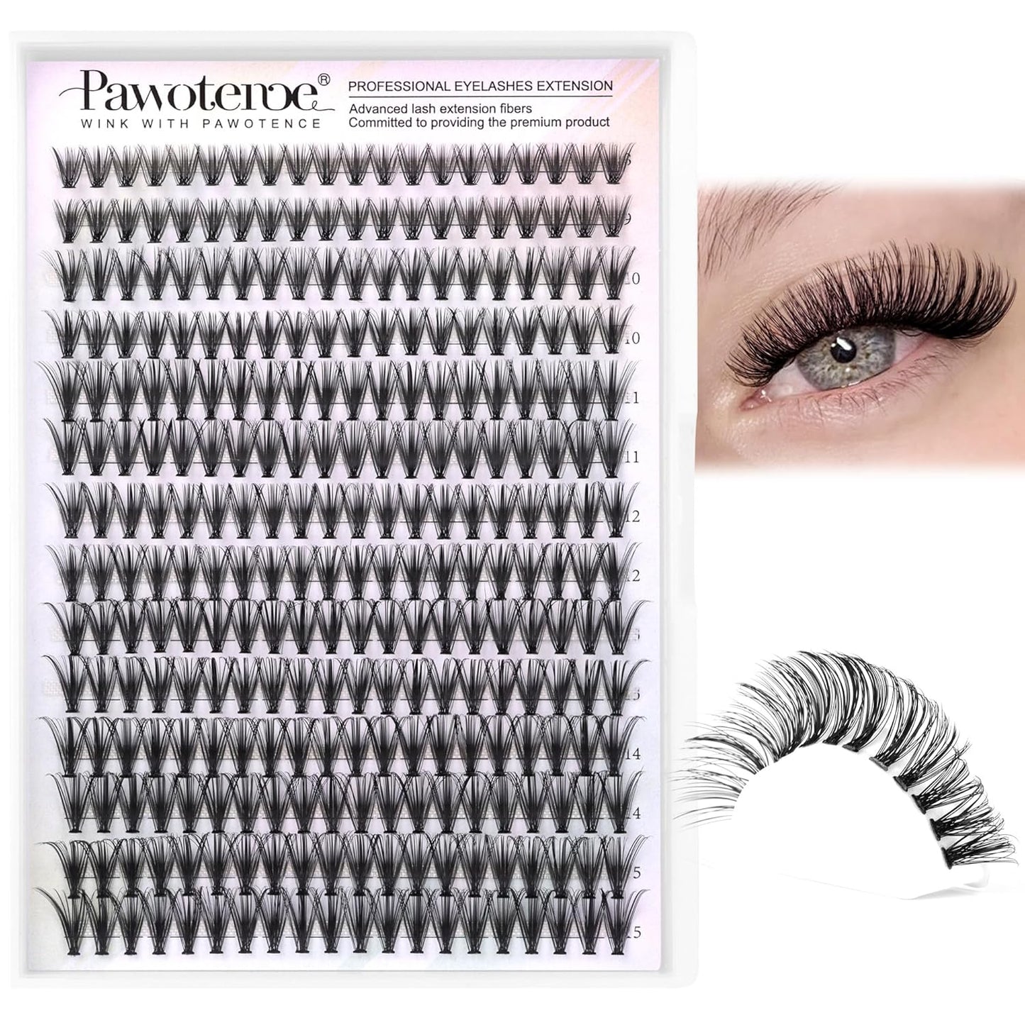 DIY Lash Extension Kit – 280 Cluster Lashes with Bond & Tools